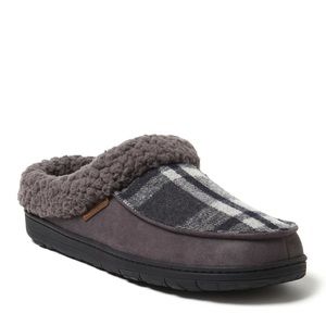 Dearfoams Cozy Comfort Men's Plaid Moc Toe Clog